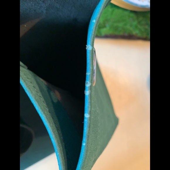 Vegan Green Suede tote w short/long handle - Picture 10 of 11